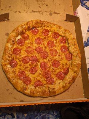 Normal crust with salt, NOT a pretzel one