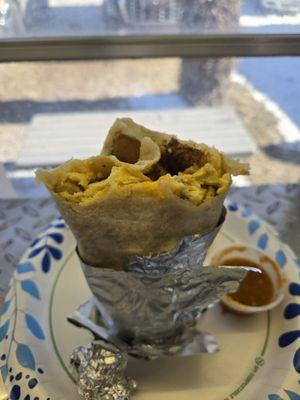 Bacon breakfast burrito