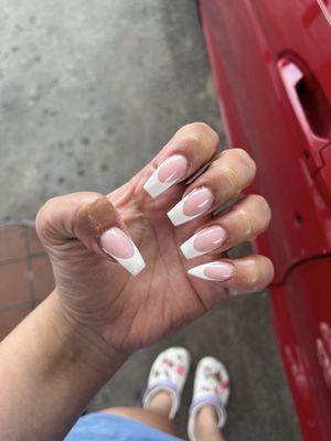 i had to go somewhere else- she only filed them more even and repainted. the SAME set.