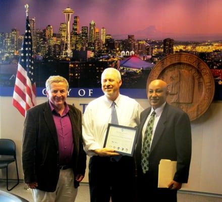 A grant prepared by GRE Consulting was awarded to Salaam Urban Village Association by the Mayor of the City of Seattle