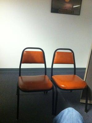 These are the chairs in my cubical.