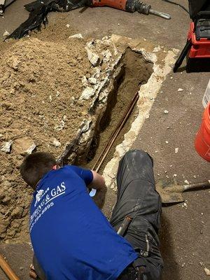 Water Line Repair Under A Slab