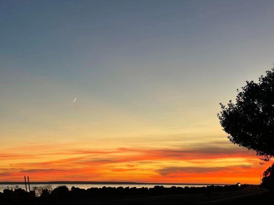 View of sunset from our site.