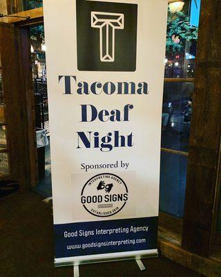 Good Signs Interpreting Agency is a sponsor of Tacoma Deaf Night
