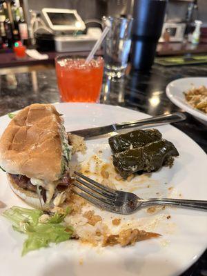 Salmon Burger with sides