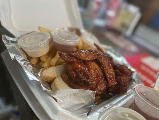 Spicy buffalo barbecue wings