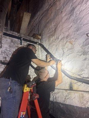 Edit and Rendon replacing the plastic hose with black piping that will last us for decades