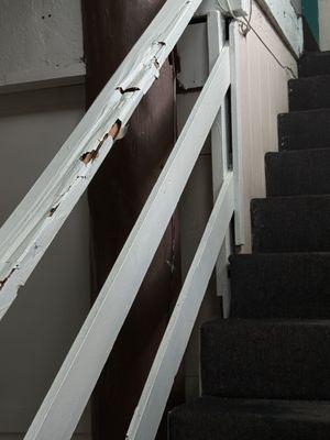 This is the stair rail going up to the second floor