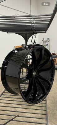 Lamborghini wheels fixed and refinished back to gloss black