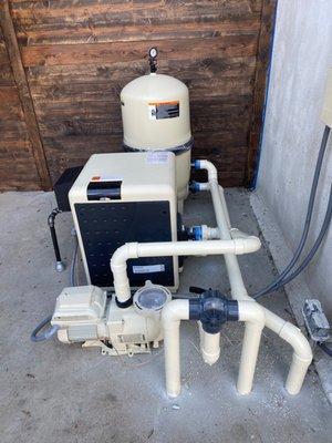 New equipment set for a newly remodeled pool in the Melrose District, Hollywood