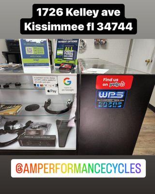 Amperformancecycles accept all major credit cards