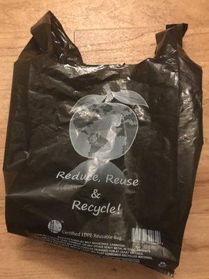 Their bags, I like how they encourage you to recycle!