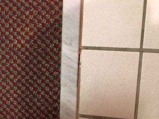 Nasty/missing grout in the bathroom
