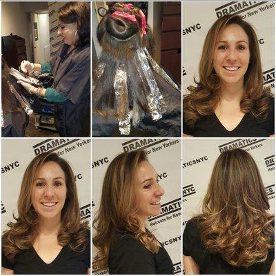 Balayage, free hand painting, ombre