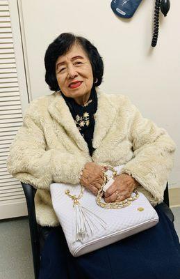 My Mom the day after checking final adjustments.