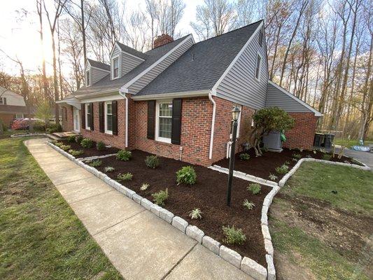 Custom designed and installed front landscape!