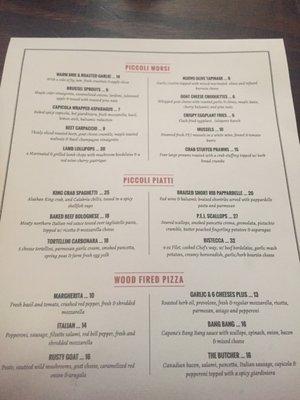 The menu for tonight.