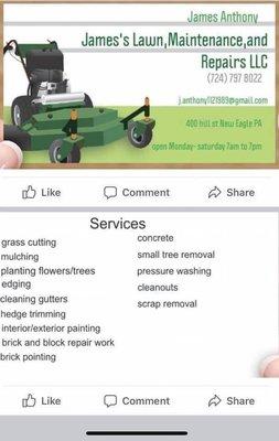 James’s Lawn Maintenance And Repairs