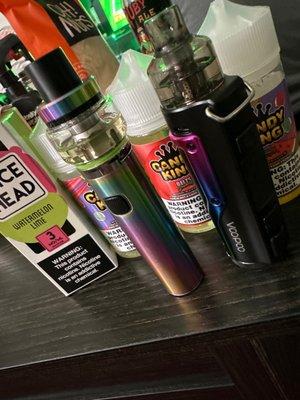 Sky Solo Plus Vape, Argus Pro Vape, Candy King Vape Juices, and Juice Head Vape Juice.