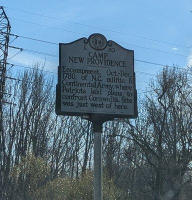 Camp New Providence Historical Marker, Weddington