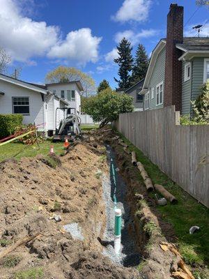 New sewer line