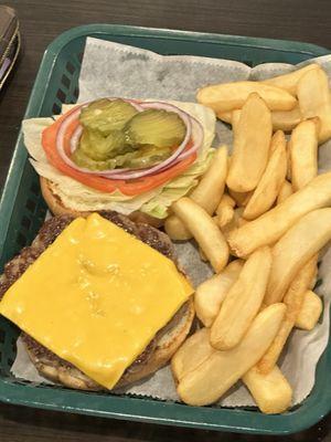 Cheese Burger and Fries
