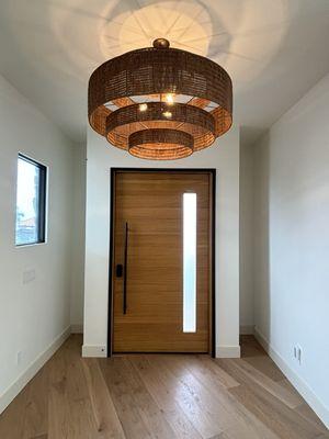 Custom white oak pivot door, true piece of art