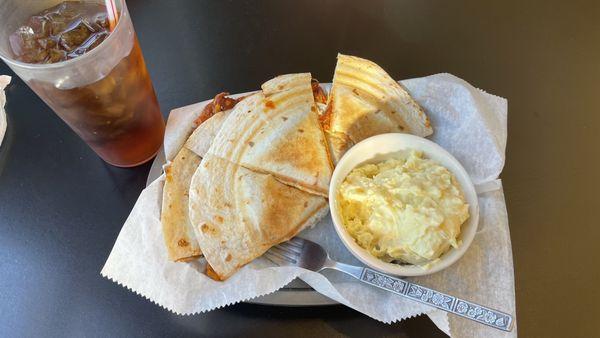 Tuesday: Pulled pork quesadilla