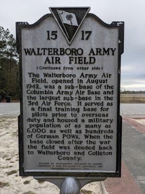 Walterboro Army Air Field Historic Marker