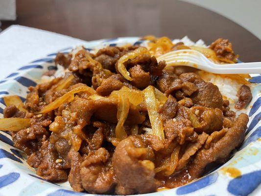 Spicy pork bulgogi with rice
