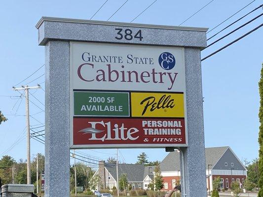 Newly refaced pylon sign
