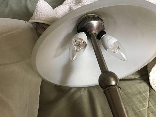 One socket the bulb is in does not work.