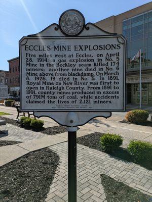 Eccles Mine Explosions Historical Marker, Beckley