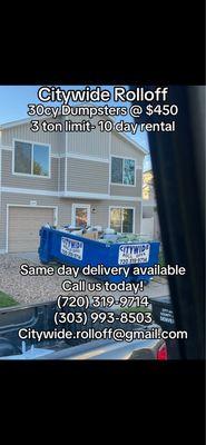 This is our 15 yarder dumpster