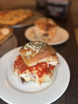 Jumbo Garlic Knot Chicken Parm Hero