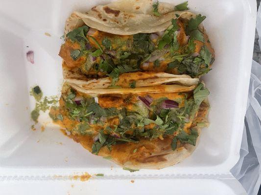 Butter chicken tacos