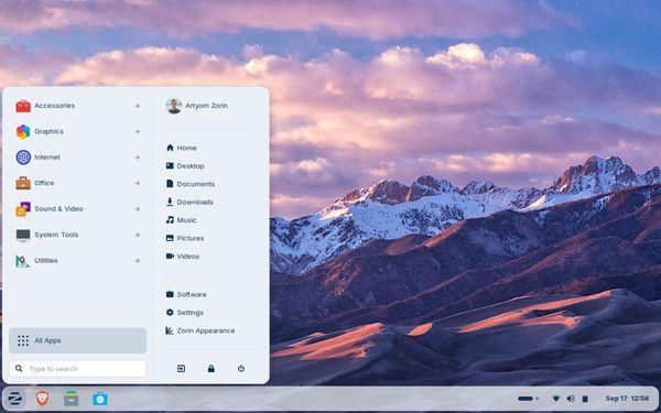 Zorin 17 Desktop Windows theme