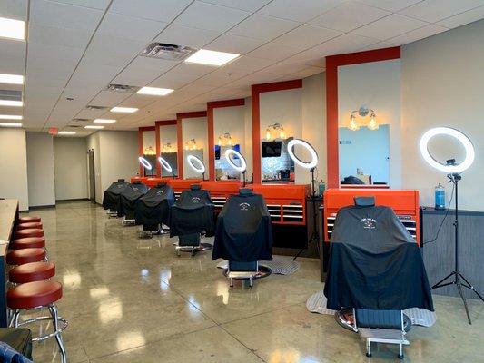 Barber Shop Stations with an industrial chic feel