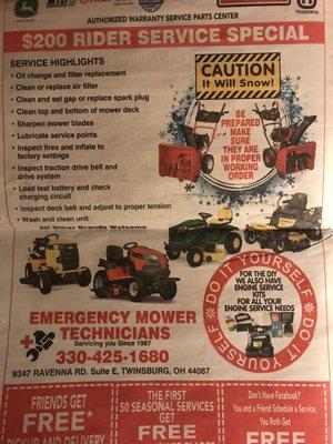 Emergency Mower Technicians
