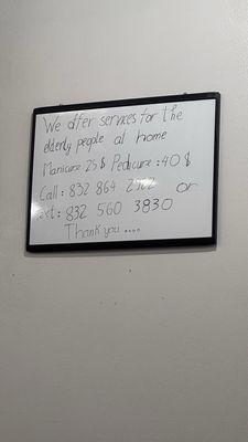 They offer services for elderly people at their home!