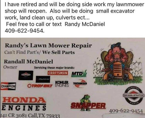 Randy's Lawn Mower & Small Engine Repair