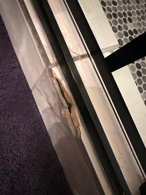 Damage to the tile while installing shower door