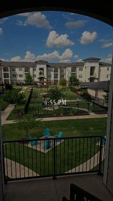 Gorgeous courtyard with large, clean dog park