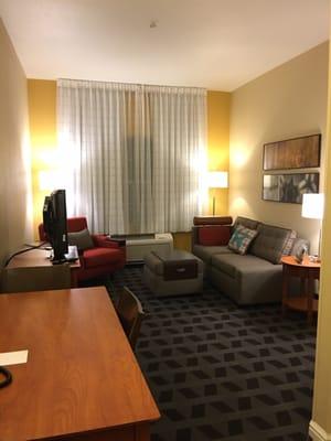 Living area of the two bedroom suit