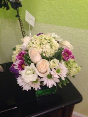 This photo was after the flowers were delivered by a day or two! They actually looked better in person than the picture online!