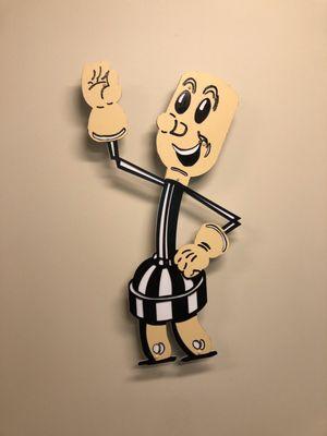 Egyptian electrical cooperative wall art inside the main building.