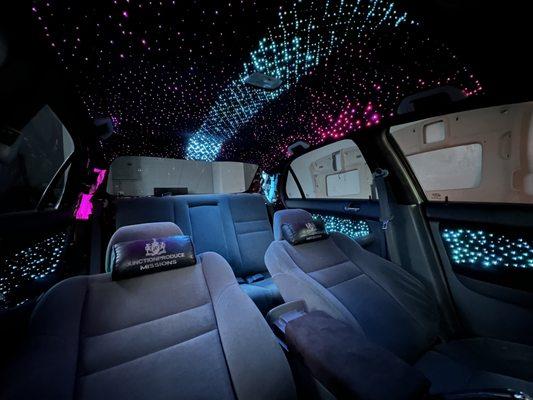 Custom starlight headliner done on this 2006 Honda Accord.