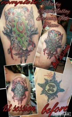 Coverup, client was told multiple times his tattoo was too big/dark to cover.