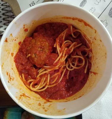 1 person meal with meatballs