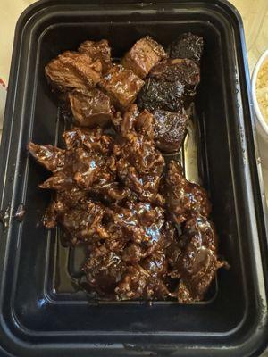 Burnt Ends and Shitake Mushrooms burnt ends.